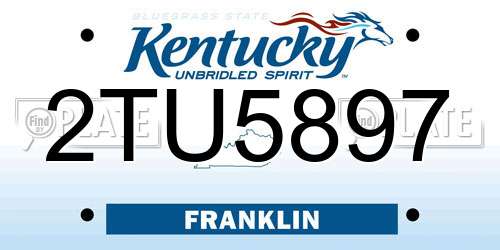 2TU5897 Kentucky License Plate