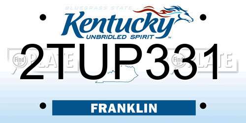 2TUP331 Kentucky License Plate