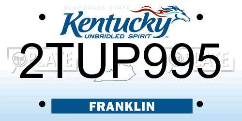 2TUP995 Kentucky License Plate