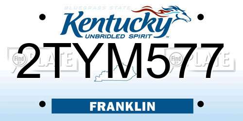 2TYM577 Kentucky License Plate