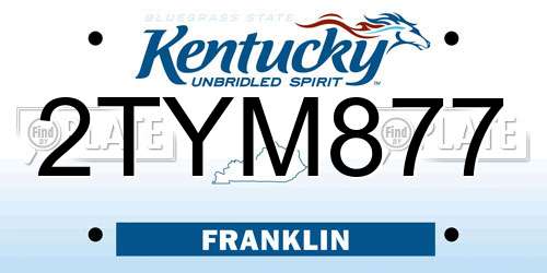 2TYM877 Kentucky License Plate