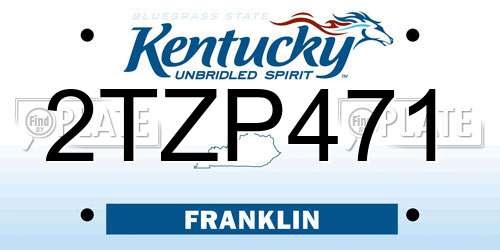 2TZP471 Kentucky License Plate