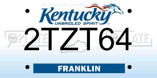 2TZT64 Kentucky License Plate