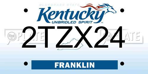 2TZX24 Kentucky License Plate