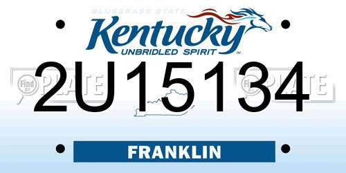 2U15134 Kentucky License Plate