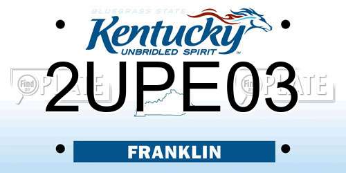 2UPE03 Kentucky License Plate