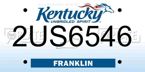 2US6546 Kentucky License Plate