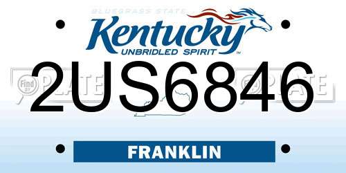 2US6846 Kentucky License Plate