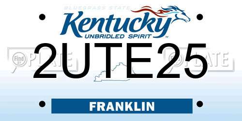2UTE25 Kentucky License Plate