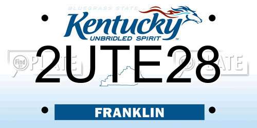 2UTE28 Kentucky License Plate