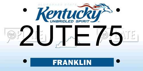 2UTE75 Kentucky License Plate