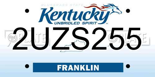 2UZS255 Kentucky License Plate