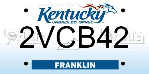 2VCB42 Kentucky License Plate