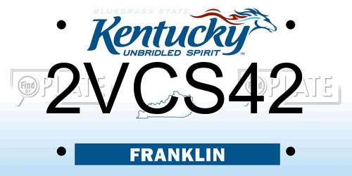 2VCS42 Kentucky License Plate