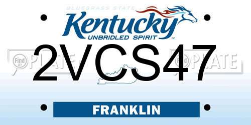 2VCS47 Kentucky License Plate