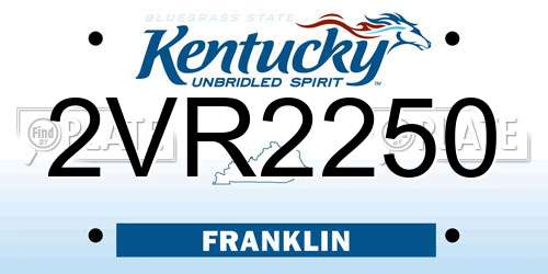 2VR2250 Kentucky License Plate