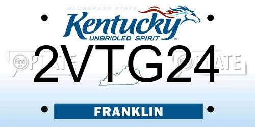 2VTG24 Kentucky License Plate
