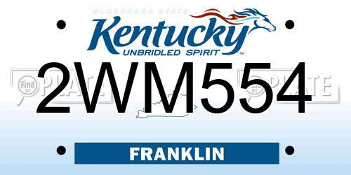 2WM554 Kentucky License Plate