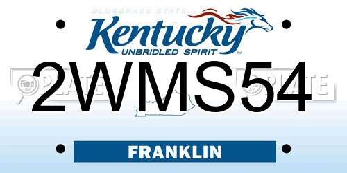 2WMS54 Kentucky License Plate
