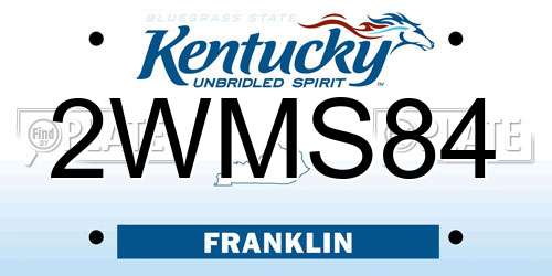 2WMS84 Kentucky License Plate