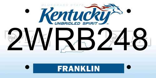 2WRB248 Kentucky License Plate