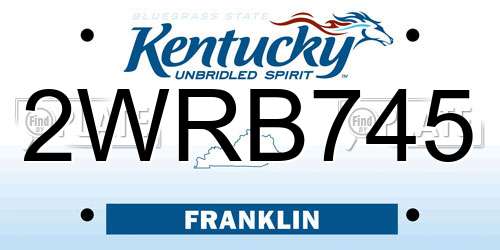 2WRB745 Kentucky License Plate