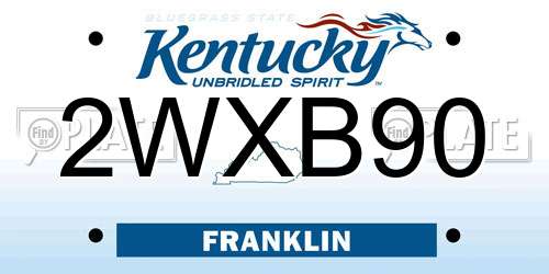 2WXB90 Kentucky License Plate