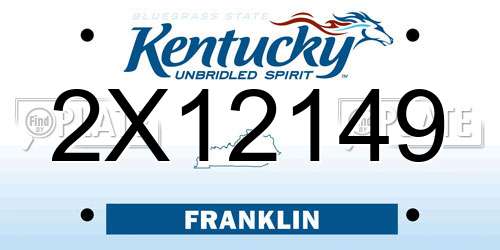 2X12149 Kentucky License Plate