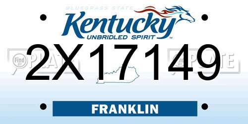 2X17149 Kentucky License Plate