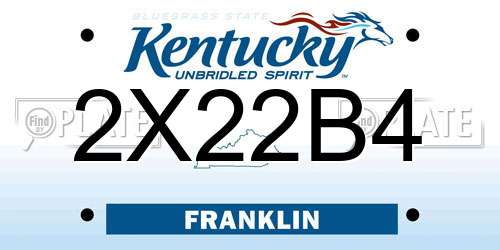 2X22B4 Kentucky License Plate