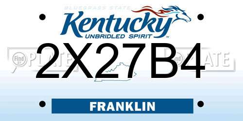 2X27B4 Kentucky License Plate