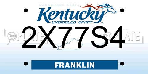 2X77S4 Kentucky License Plate