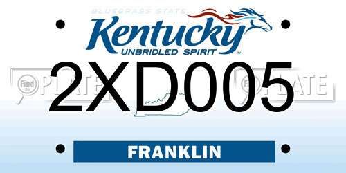 2XD005 Kentucky License Plate