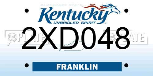 2XD048 Kentucky License Plate
