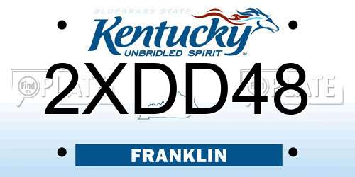 2XDD48 Kentucky License Plate