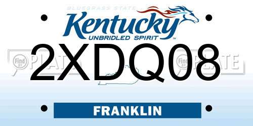 2XDQ08 Kentucky License Plate