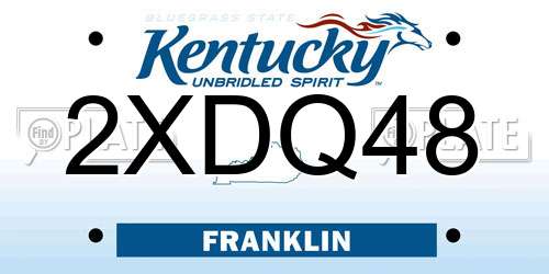 2XDQ48 Kentucky License Plate