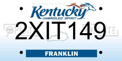 2XIT149 Kentucky License Plate