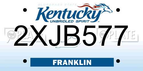 2XJB577 Kentucky License Plate