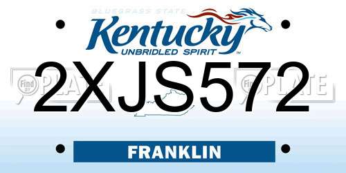 2XJS572 Kentucky License Plate