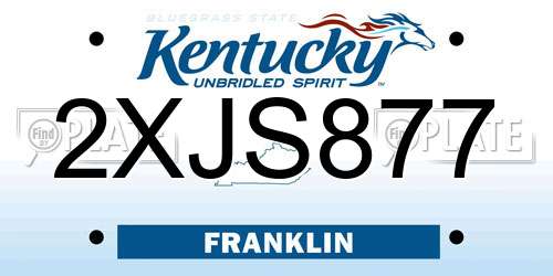2XJS877 Kentucky License Plate
