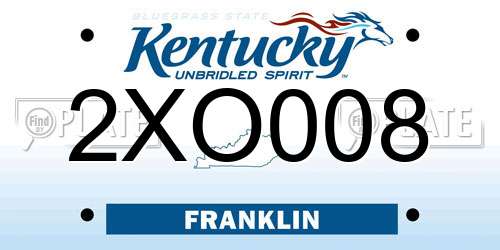 2XO008 Kentucky License Plate
