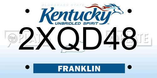 2XQD48 Kentucky License Plate