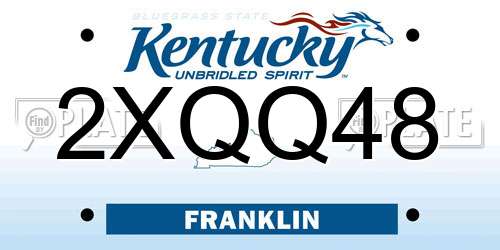2XQQ48 Kentucky License Plate
