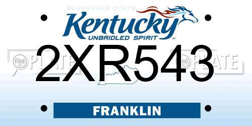 2XR543 Kentucky License Plate