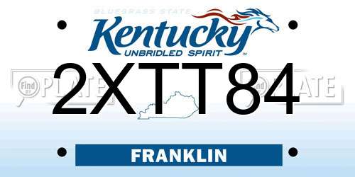 2XTT84 Kentucky License Plate