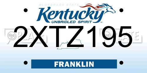 2XTZ195 Kentucky License Plate
