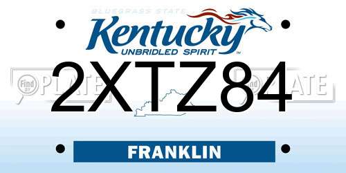 2XTZ84 Kentucky License Plate