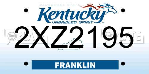2XZ2195 Kentucky License Plate