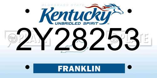 2Y28253 Kentucky License Plate